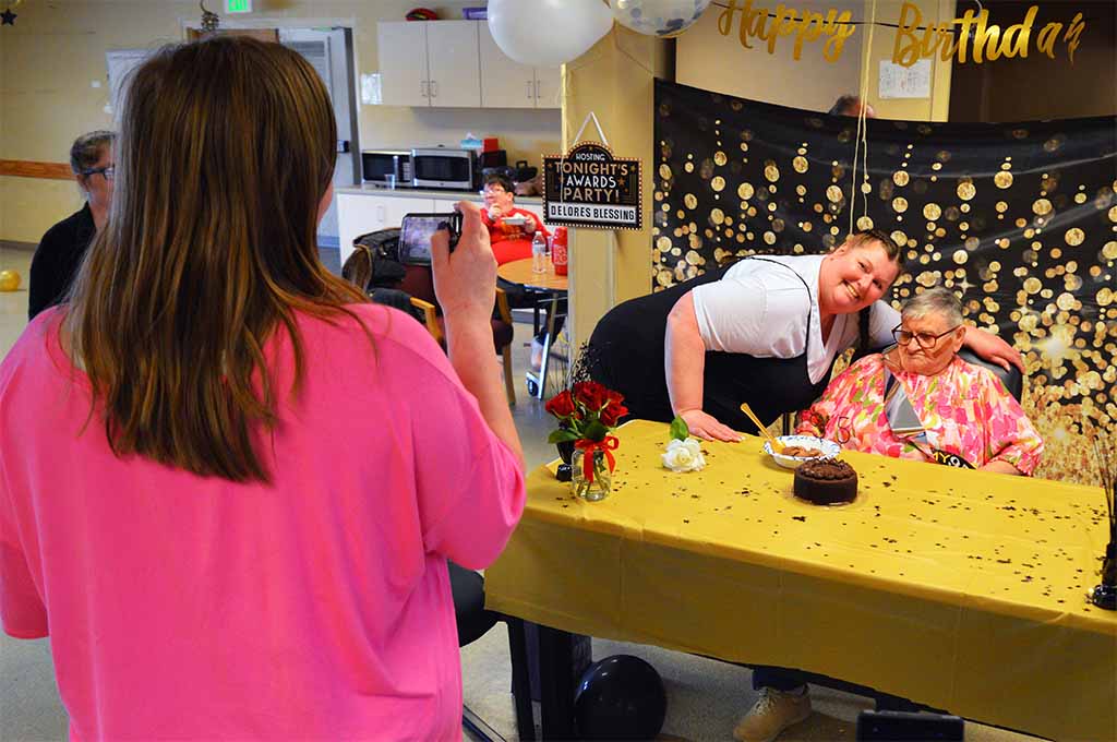 Easterseals Arc Delores' birthday party with Hanna