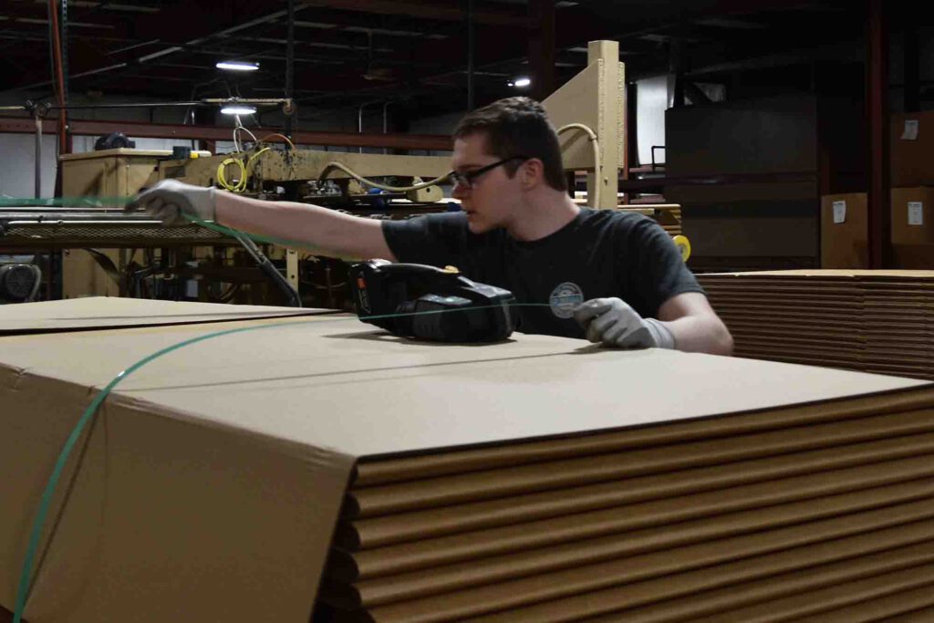 Easterseals Northeast Indiana client working at Covington Box & Packaging